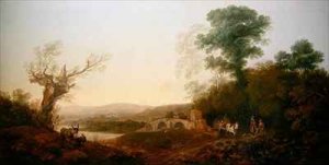 A River Landscape with Travellers Resting on the Edge of a Wood