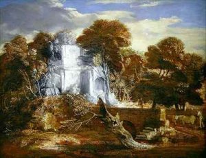 A River Landscape with Travellers Resting on the Edge of a Wood