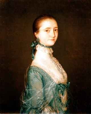 Elizabeth wife of Richard Colville in a blue dress