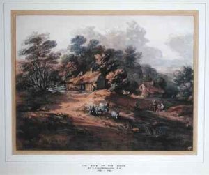 Peasants and Donkeys near Cottages at the Edge of a Wood