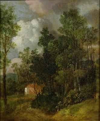 Wooded Landscape with Country House and Two Figures