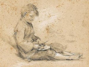 Study Of A Beggar Boy Eating