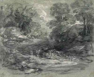 Landscape with Farm Cart on a Winding Track between Trees