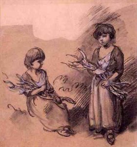 Study of Girls Carrying Faggots