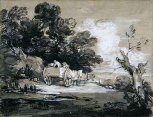 Wooded Landscape with Country Cart and Figures